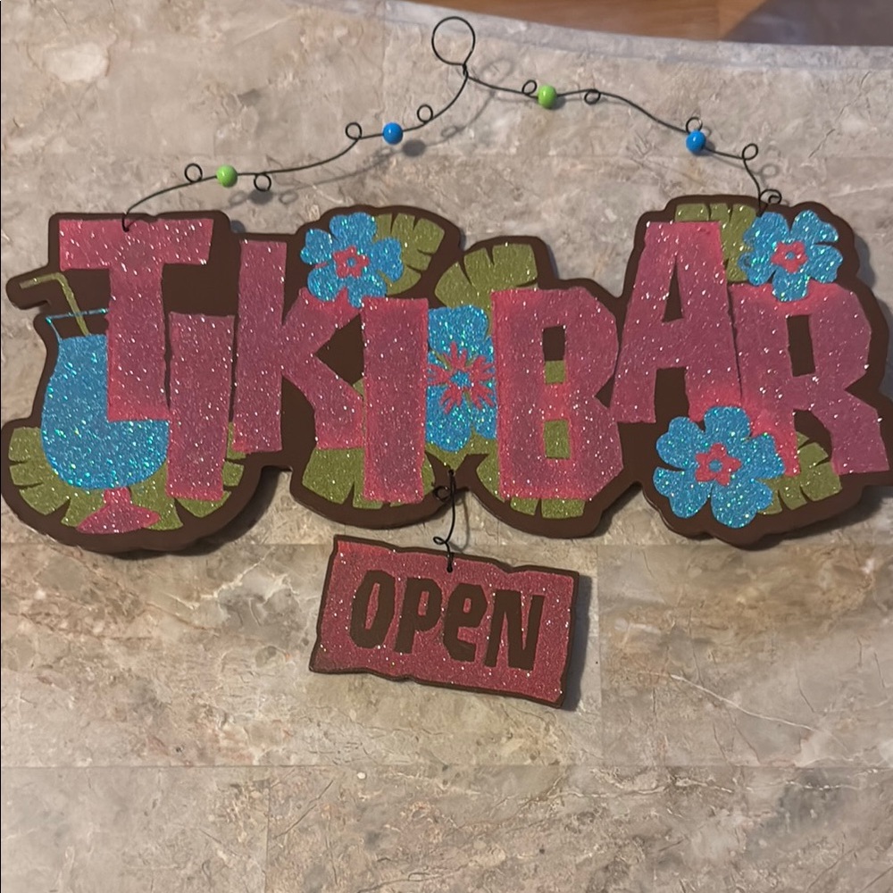 Glitter Tiki Bar wood sign